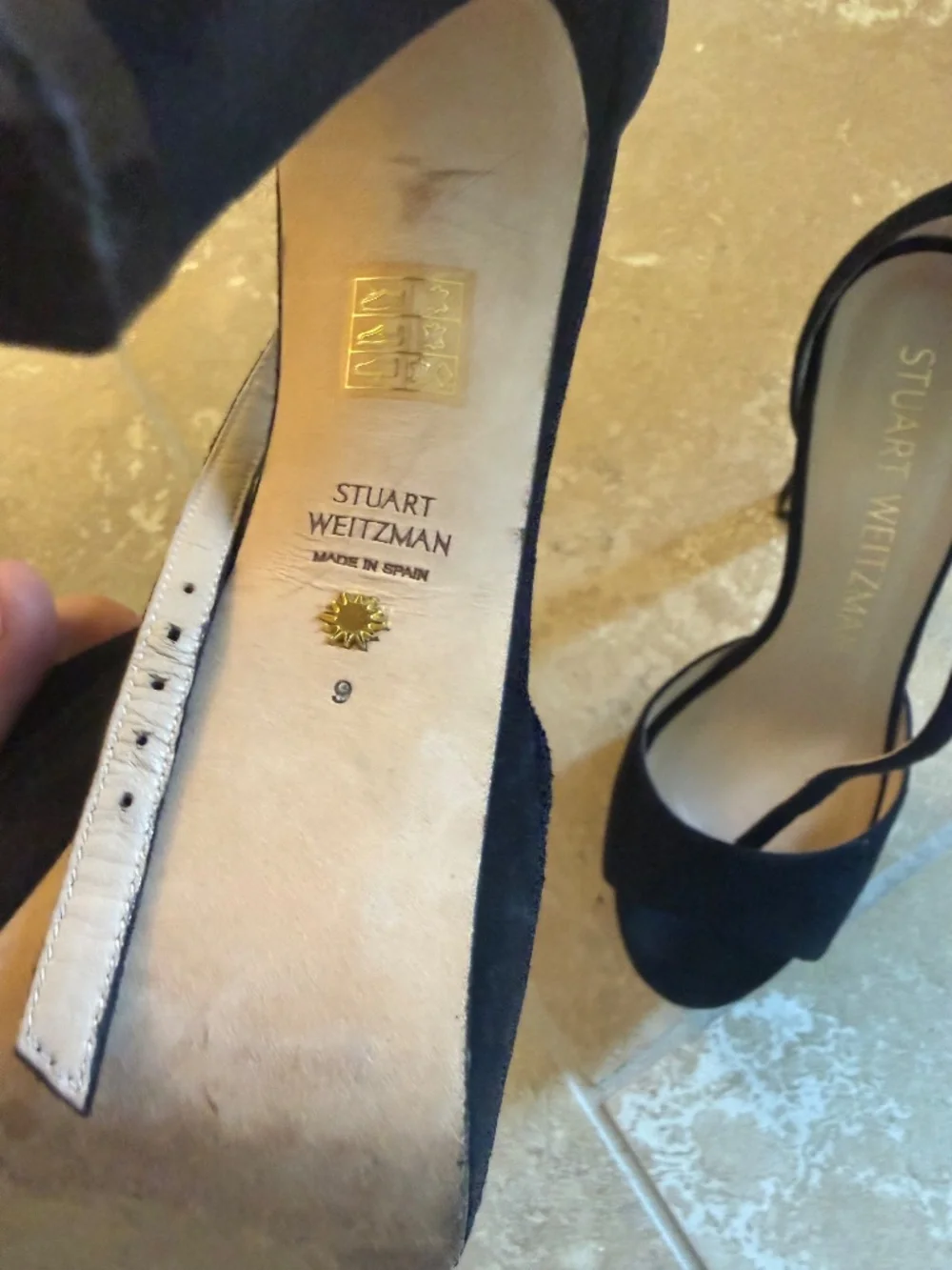 STUART WEITZMAN Platform suede heels size 9 black